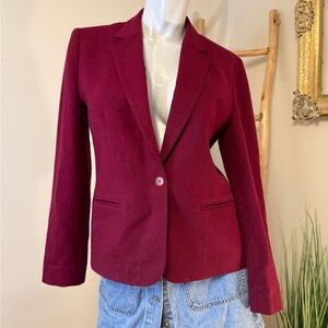 Pendleton VTG Blazer Sz 4 Maroon Virgin Wool Made in USA